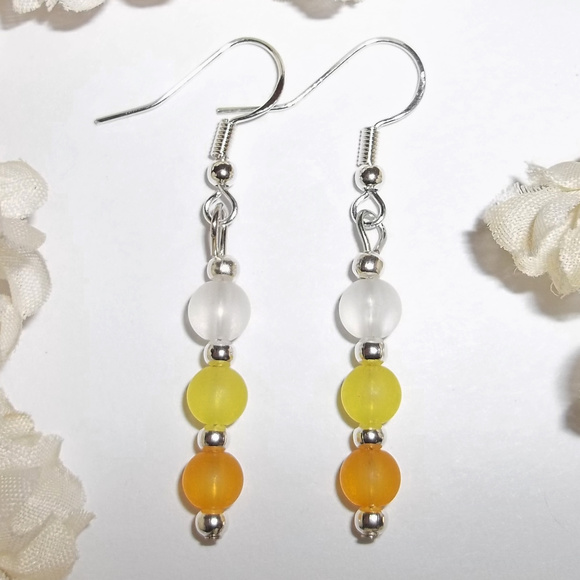 Wvluckygirl Jewelry Long Beaded Earring Handmade Frosty Shades